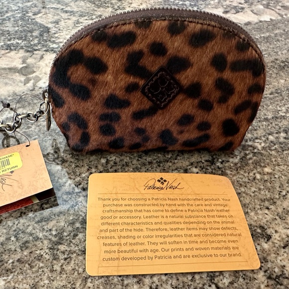 Patricia Nash Leopard/chocolate new with tag key chain coin purse small wallet - Picture 15 of 15